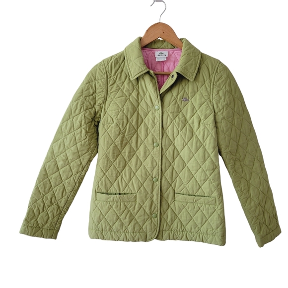 Lacoste Jackets & Blazers - Lacoste Green Quilted Snap Button Jacket